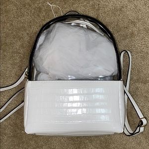 Clear white faux leather backpack!